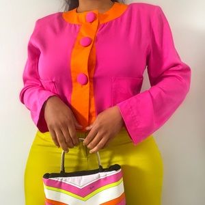 Vintage color block jacket size medium